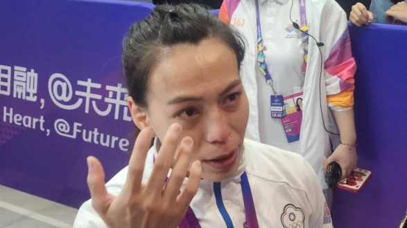 郭婞淳賽後不禁流下兩行熱淚。詹健全攝