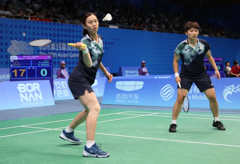 許雅晴／林琬清首輪只花20分鐘就獲勝。中華奧會提供
