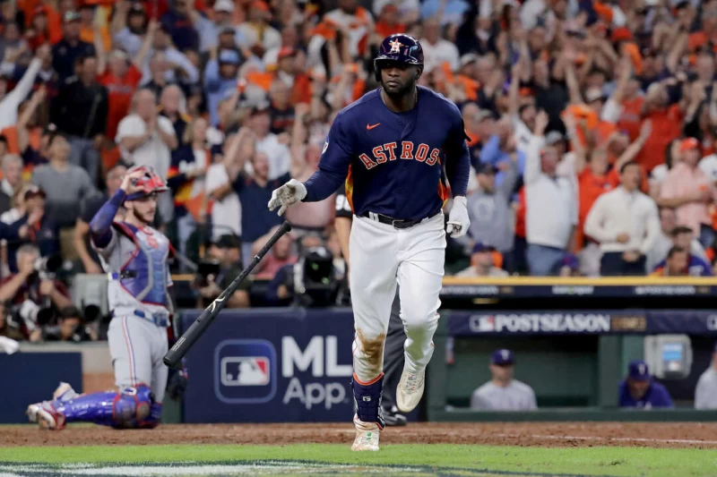 阿瓦瑞茲(Yordan Alvarez)打出1支陽春砲。法新社
