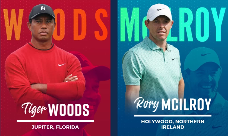 高爾夫界的兩大傳奇球星,老虎伍茲(Tiger Woods)和麥克羅伊(Rory McIlroy),宣布合作推出全新的「TGL虛擬高爾夫聯賽」。摘自TGL網站
