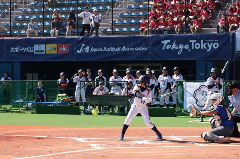 中華U15女壘隊戰波多黎各。(圖:截自WBSC)