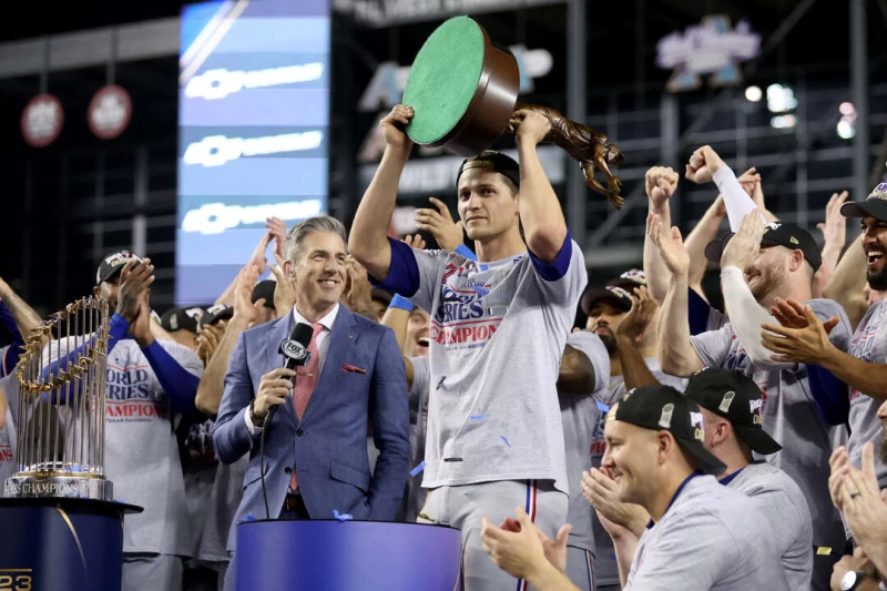 德州遊騎兵席格(Corey Seager)無懸念拿下世界大賽MVP。法新社