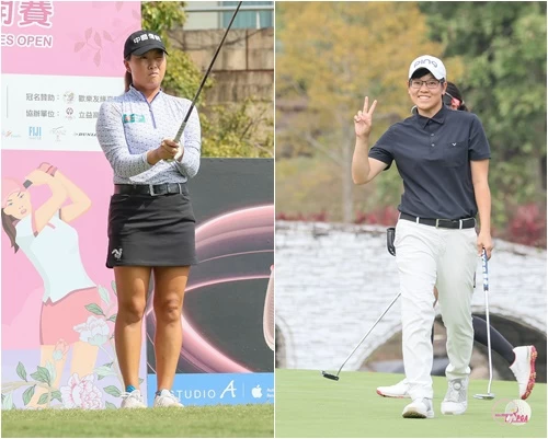 陳伶潔(右)、彭婕66桿並列首位。合成照片