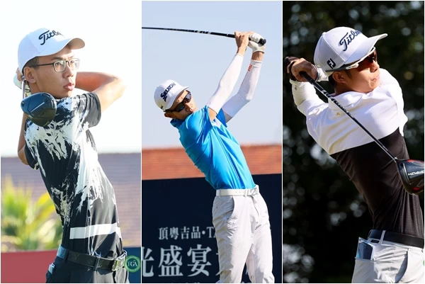 張哲瑜(右起)、許育誠與業餘選手黃至翊並列第一。合成照片