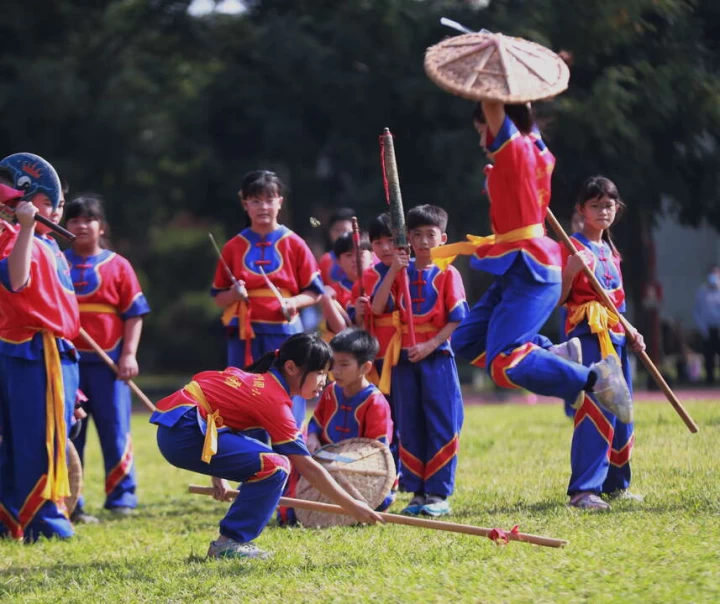 內門國小參加武陣比賽今年再奪優等獎。(臺南大學提供)