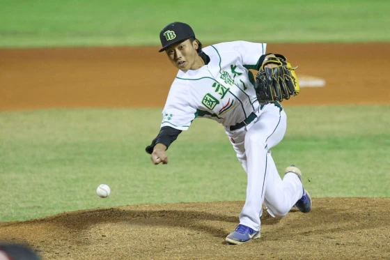 國體下勾投手林萬益完投7局。大專體總提供