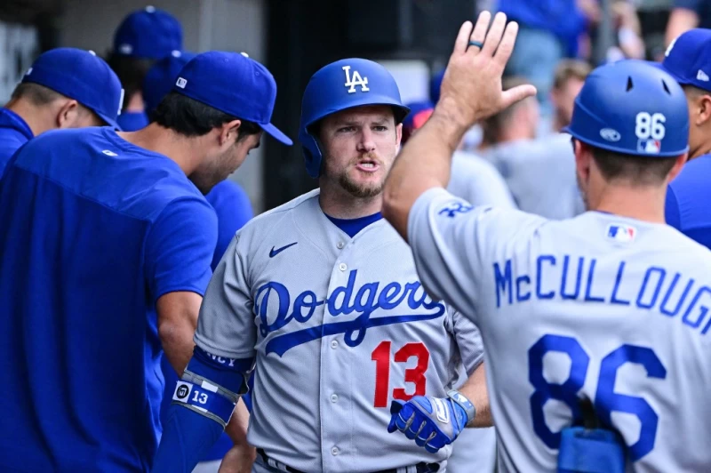 洛杉磯道奇球隊內野手曼西(Max Muncy)。法新社