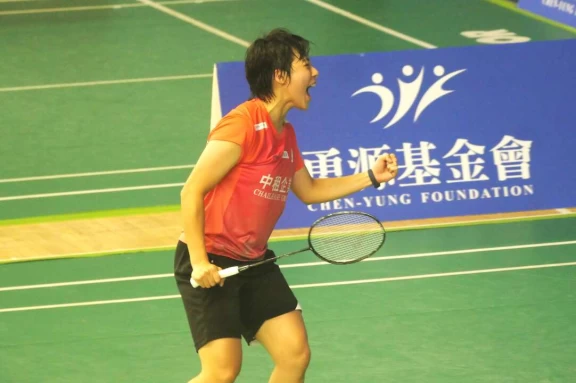 中租QQ林思雲獲勝後少見振臂大吼。詹健全攝