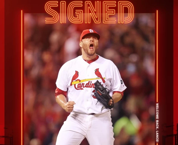 聖路易紅雀這個休賽季網羅林恩（Lance Lynn）加盟。摘自紅雀推特