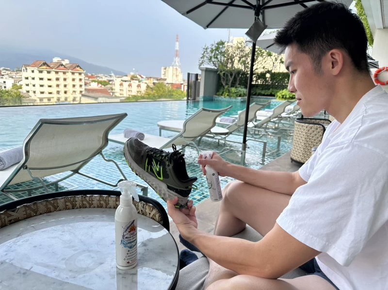 在防撥水劑的選用上，Alfy推薦了新可靈。