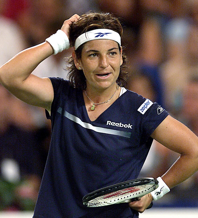 桑琪茲(Arantxa Sanchez Vicario)曾單雙打都高居世界第一。法新社