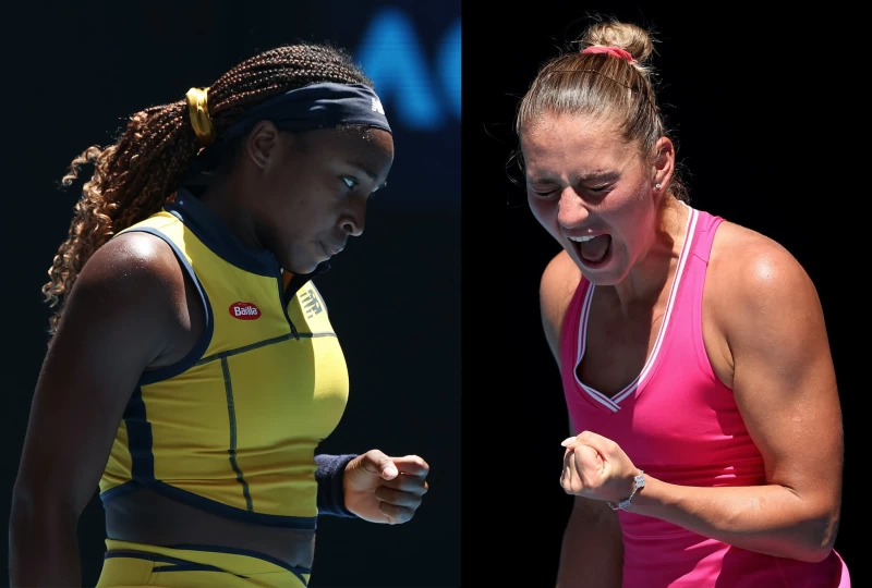 柯絲堤雅克(Marta Kostyuk,右)與高芙大戰三盤後落敗。摘自WTA推特