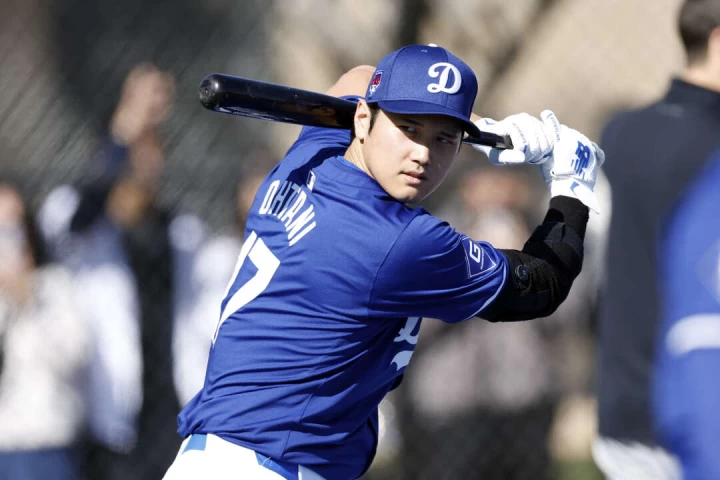 大谷翔平缺席實戰打擊。法新社