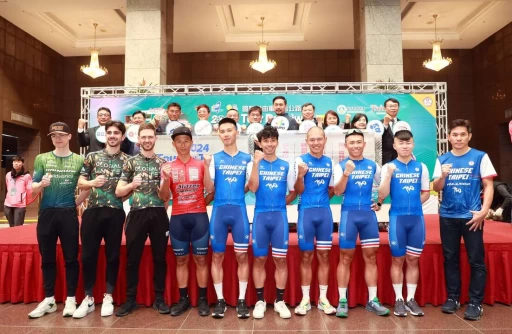 2024環台賽賽前記者會中華隊目標爭取團隊最佳成績。自由車協會提供