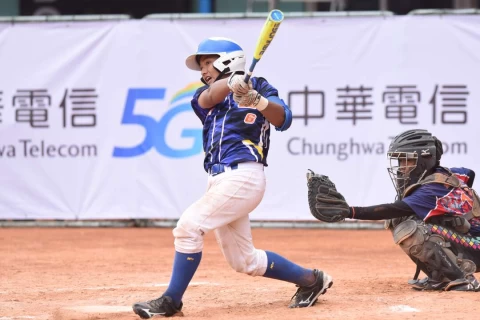 松以勒敲出追平2分彈。台灣世界少棒聯盟提供