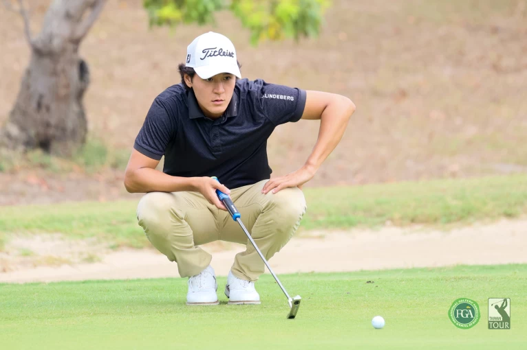 蔡雨達以66桿-6暫並列第一。Tpga/林聖凱攝影