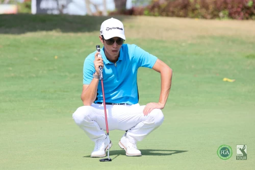 張緯綸以兩回合成績132桿-12暫並列第一。Tpga/林聖凱攝影