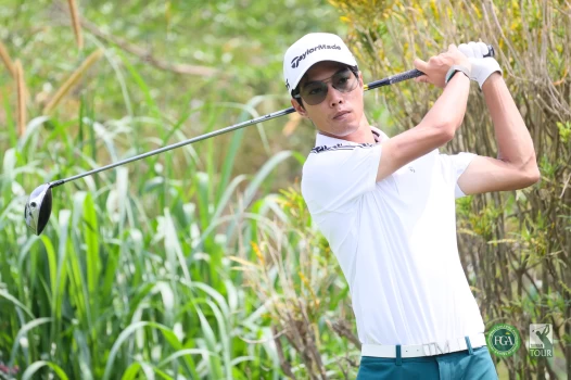 張緯綸以三回合總桿數199桿-172桿之差獨居領先位置。Tpga/林聖凱攝影