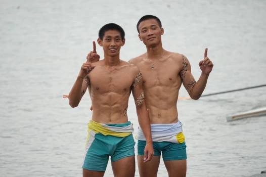 水里商工劉亮坤(左)/白子韋都拿下3金。全中運提供