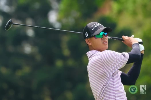 美國選手伴翔太郎以三回合總桿數202桿-14暫居第三。Tpga/鍾豐榮攝影