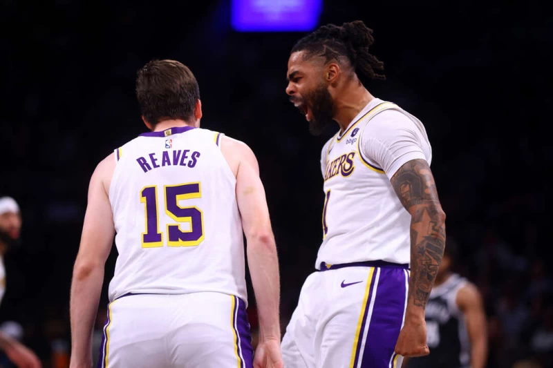 羅素（D'Angelo Russell）今天攻下全場最高28分。法新社