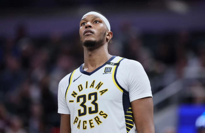 特納(Myles Turner)今天拿下22分13籃板。法新社