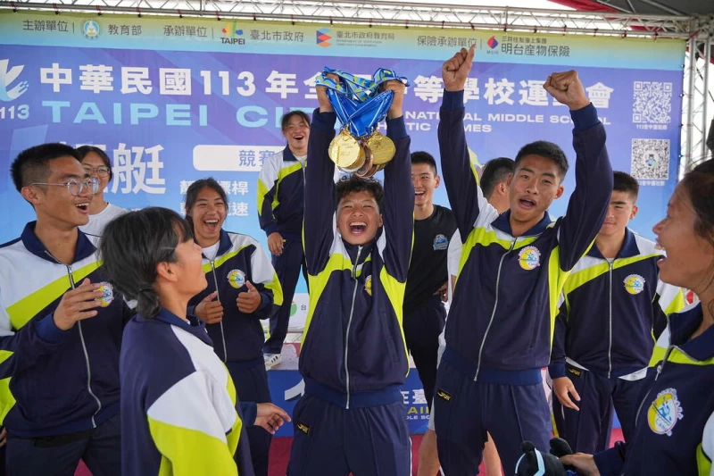 水里商工蔡舒涵也奪下3金。全中運提供