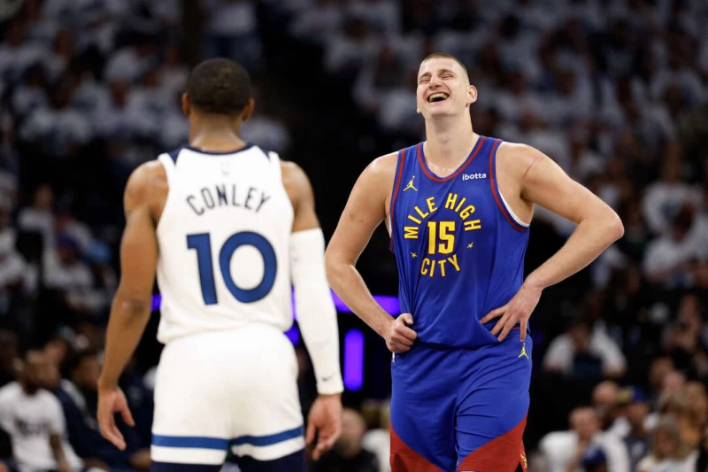 金塊約基奇(Nikola Jokic)今天繳出準大三元成績單。法新社