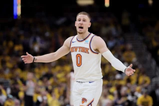 迪文森佐(Donte DiVincenzo)3戰累計砍進18顆3分球,肯定會被重兵看防。法新社