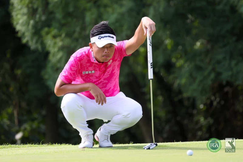 台灣好手洪健堯抓下6鳥吞1柏忌以67桿-5單獨領先。Tpga／林聖凱攝影