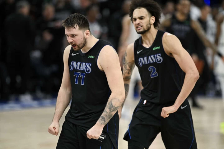 唐西奇(Luka Doncic)成獨行俠致勝關鍵。法新社