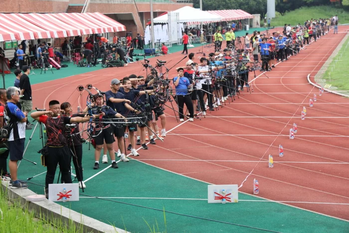 70面靶250人公開練習場面非常盛大。射箭協會提供