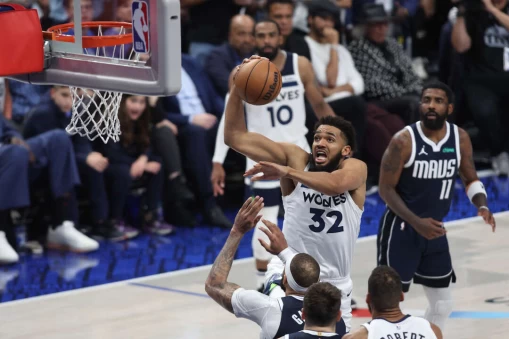 唐斯(Karl-Anthony Towns)今天攻下全隊次高25分。法新社