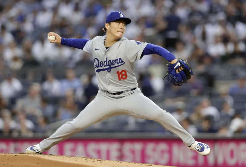 洛杉磯道奇山本由伸對洋基投出代表作。法新社