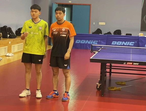 莊智淵(右)與徒弟高承睿一起出征巴黎奧運。吳敏欣攝