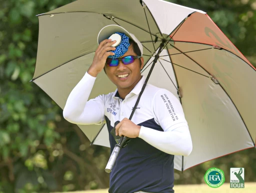 林永龍頂著高溫共打了23洞以兩回合總桿134桿-10暫列第二。Tpga／鍾豐榮攝