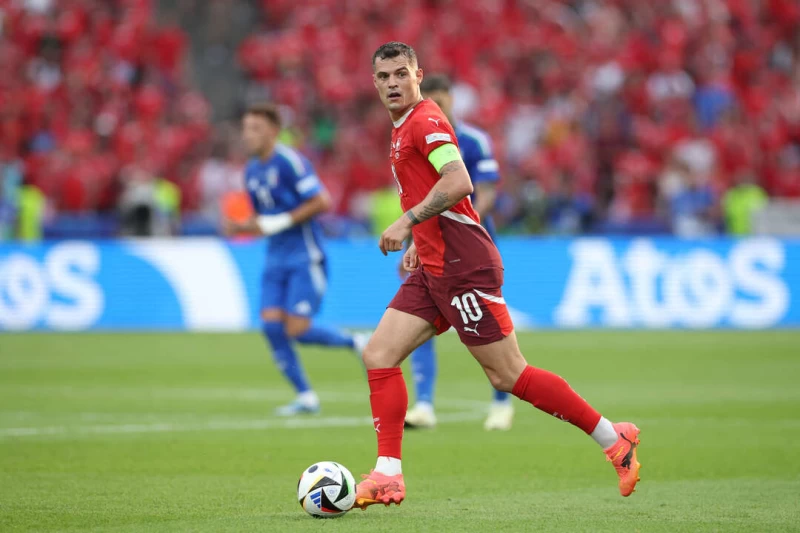 札卡(Granit Xhaka)延續本季在勒沃庫森的好表現,帶領瑞士走到8強。法新社