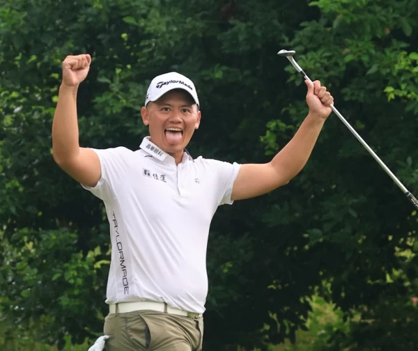 第一回合林冠伯以64桿-6暫並列第二。Tpga／鍾豐榮攝