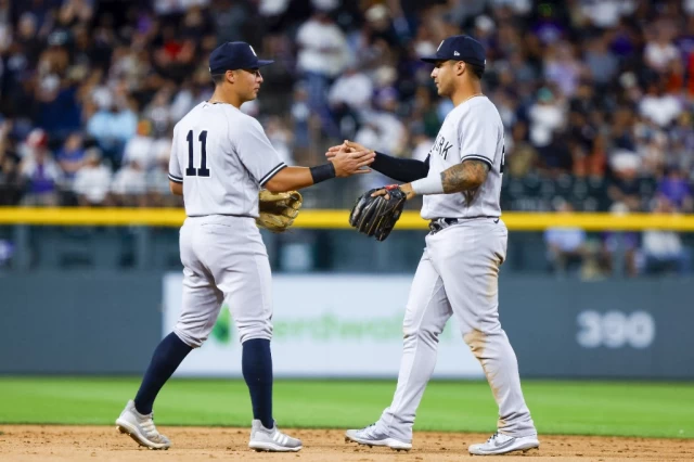 洋基托雷斯(Gleyber Torres)先發二壘的位置是否會有變化。法新社