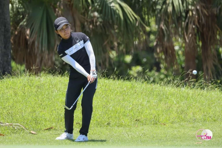 日本選手佐渡山理莉以三回合總桿213桿-3並列第二。Tlpga提供／葉勇宏攝影