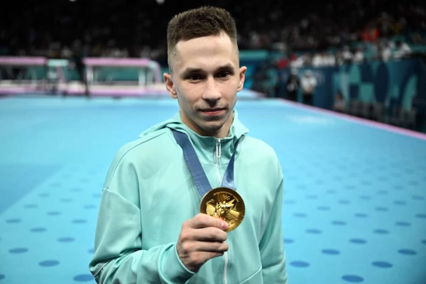 來自白俄羅斯的彈翻床選手利特維諾維奇(Ivan Litvinovich)成為第一位以中立身份參加巴黎奧運並贏得金牌的運動員。法新社