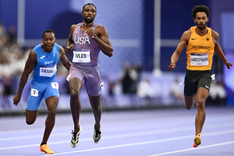 美國選手萊爾斯 (Noah Lyles) 有機會成為繼博爾特 (Usain Bolt) 以來第一位完成奧運短跑雙金的選手。法新社