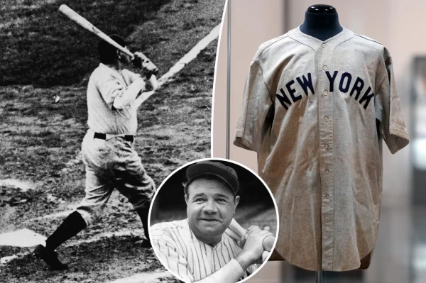 紐約洋基上古神獸貝比魯斯（Babe Ruth）在1932年世界大賽做出「全壘打預告」球衣，成為史上最昂貴的運動收藏品。摘自紐約郵報推特