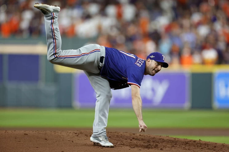 德州遊騎兵強投薛澤(Max Scherzer)目前正在小聯盟復健。法新社