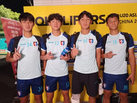 中華U20的四「大」前鋒陳冠霖(左起)、楊朝景、高冠宇和葉境均。詹健全攝