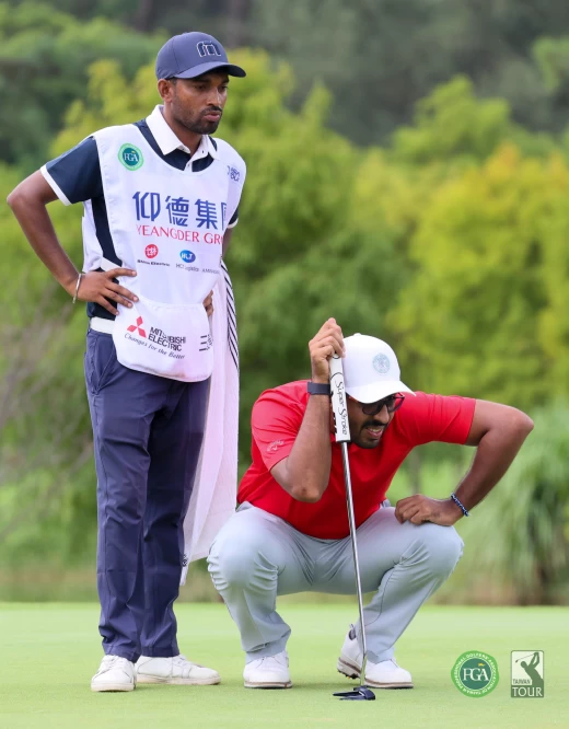 第一回合印度選手Yuvraj Singh Sandhu以65桿-7暫並列第二。Tpga／林聖凱攝影