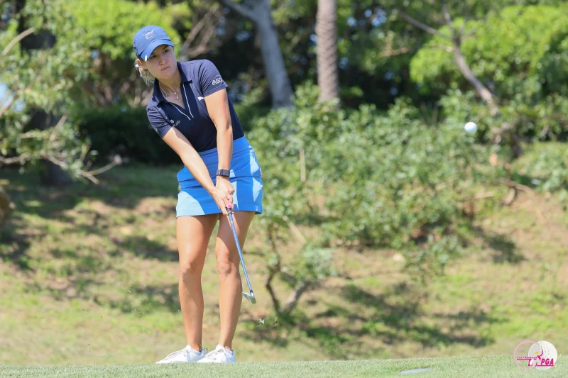 瑞士選手基亞拉坦布爾里尼Chiara Tamburlini以兩回合總桿139桿-5單獨領先。Tlpga提供／葉勇宏攝
