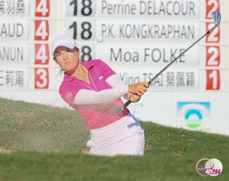 瑞士選手基亞拉坦布爾里尼以三回合總桿207桿-9繼續單獨領先。Tlpga提供／葉勇宏攝