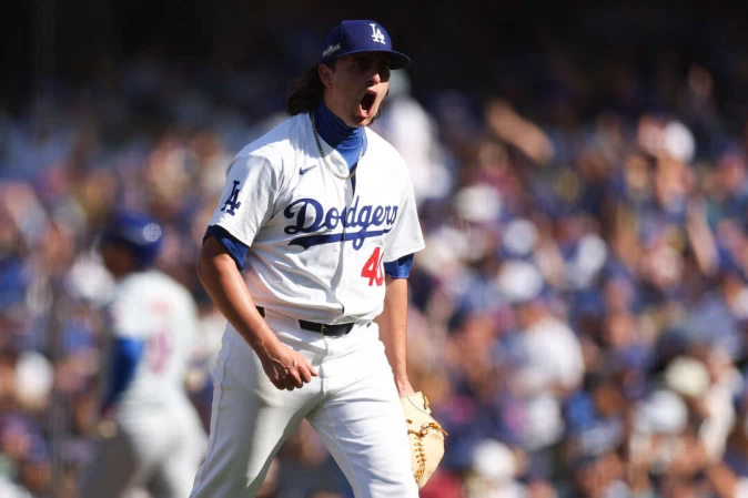 洛杉磯道奇投手霍尼韋爾（Brent Honeywell）今天在對上紐約大都會的國冠戰G2登板。法新社
