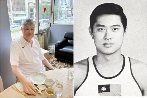 右為1968訪美加墨中華男籃國手程偉。合成照片